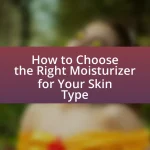 How to Choose the Right Moisturizer for Your Skin Type
