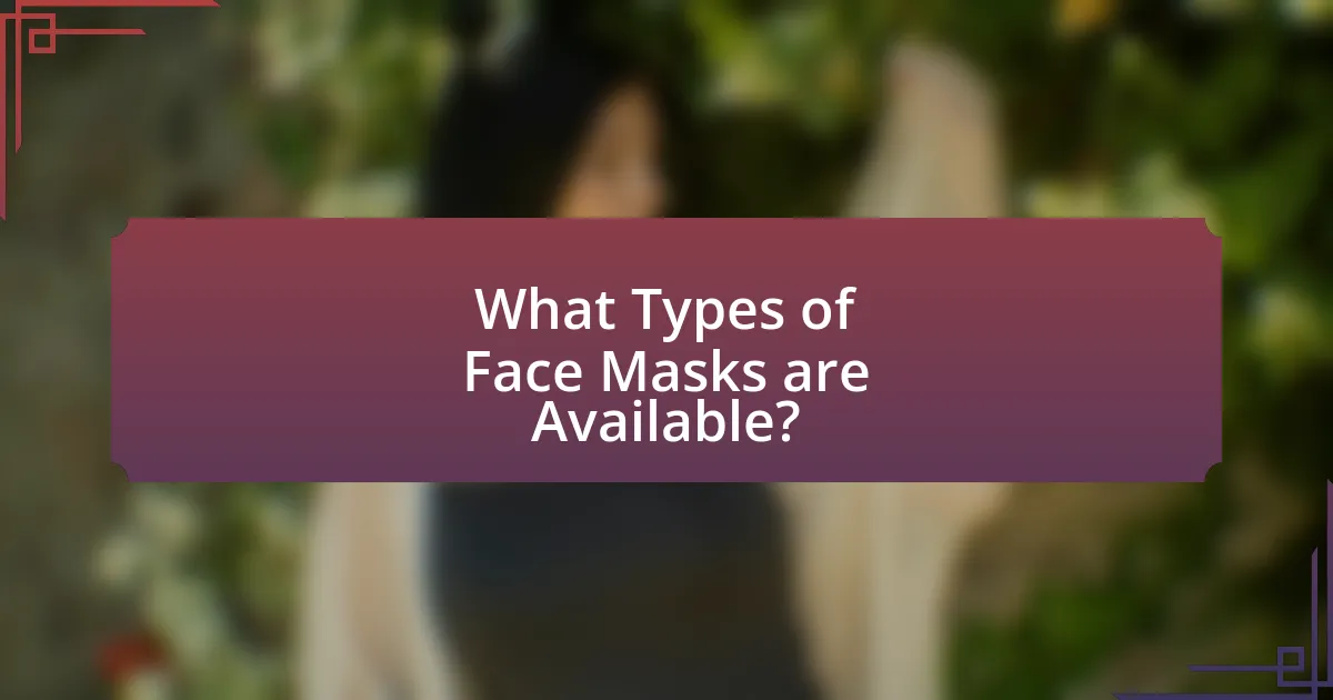 What Types of Face Masks are Available?