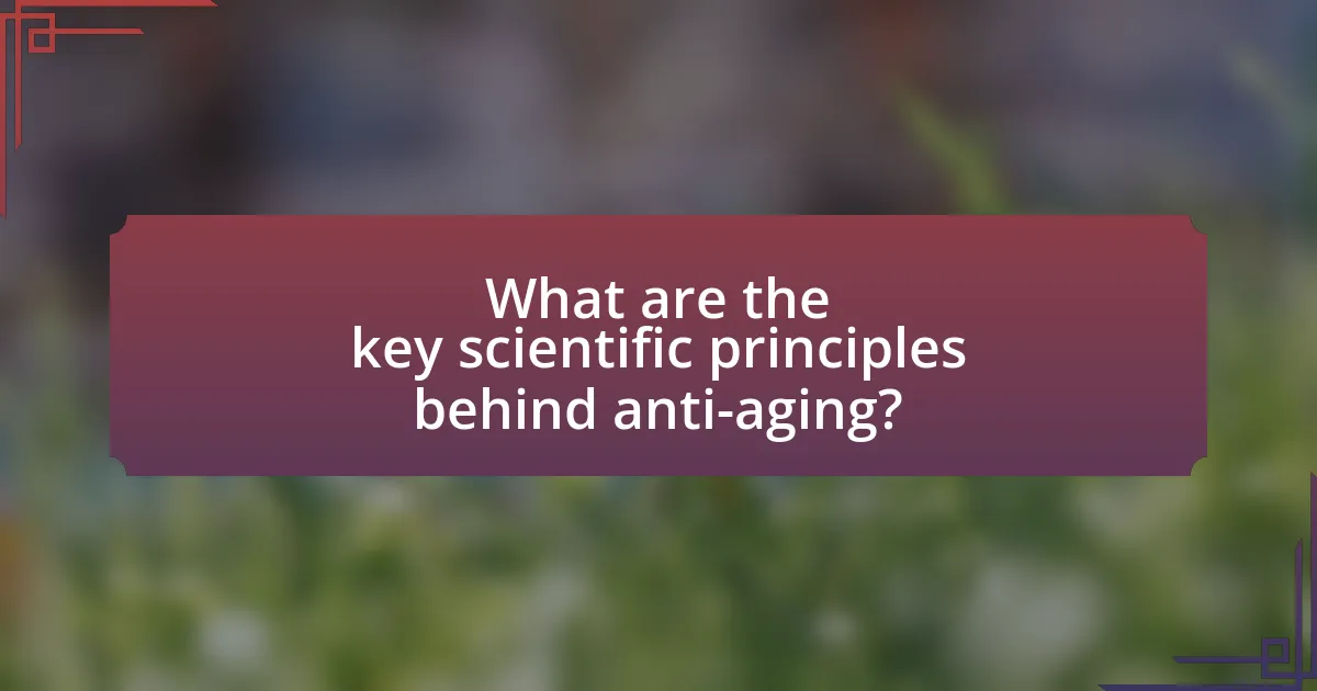 What are the key scientific principles behind anti-aging?